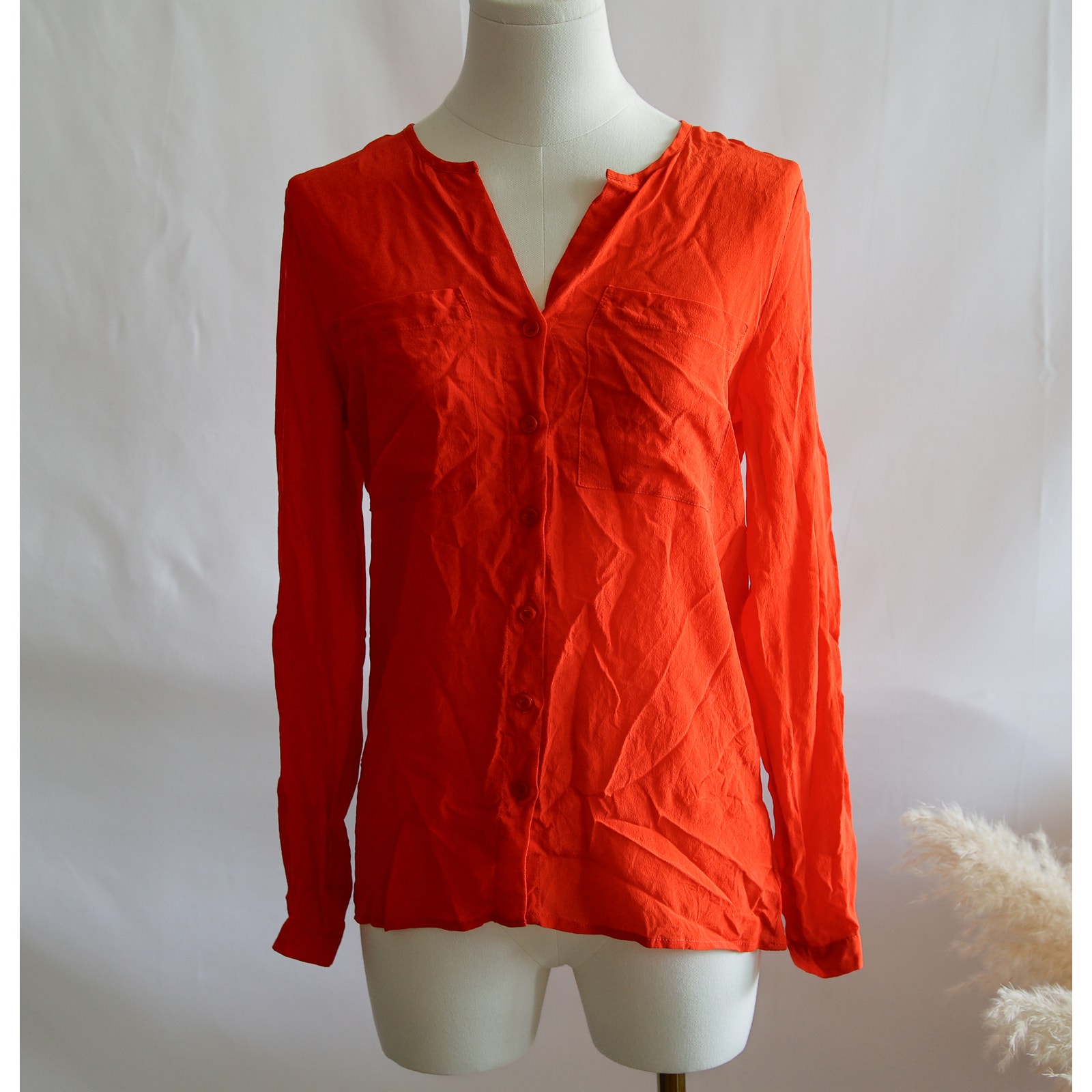Urban Outfitters Silence & Noise Silk Orange Tunic Top Size S